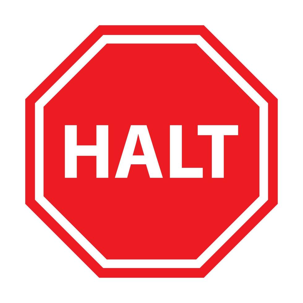 Halt traffic sign icon vector for graphic design, logo, website, social media, mobile app, UI illustration