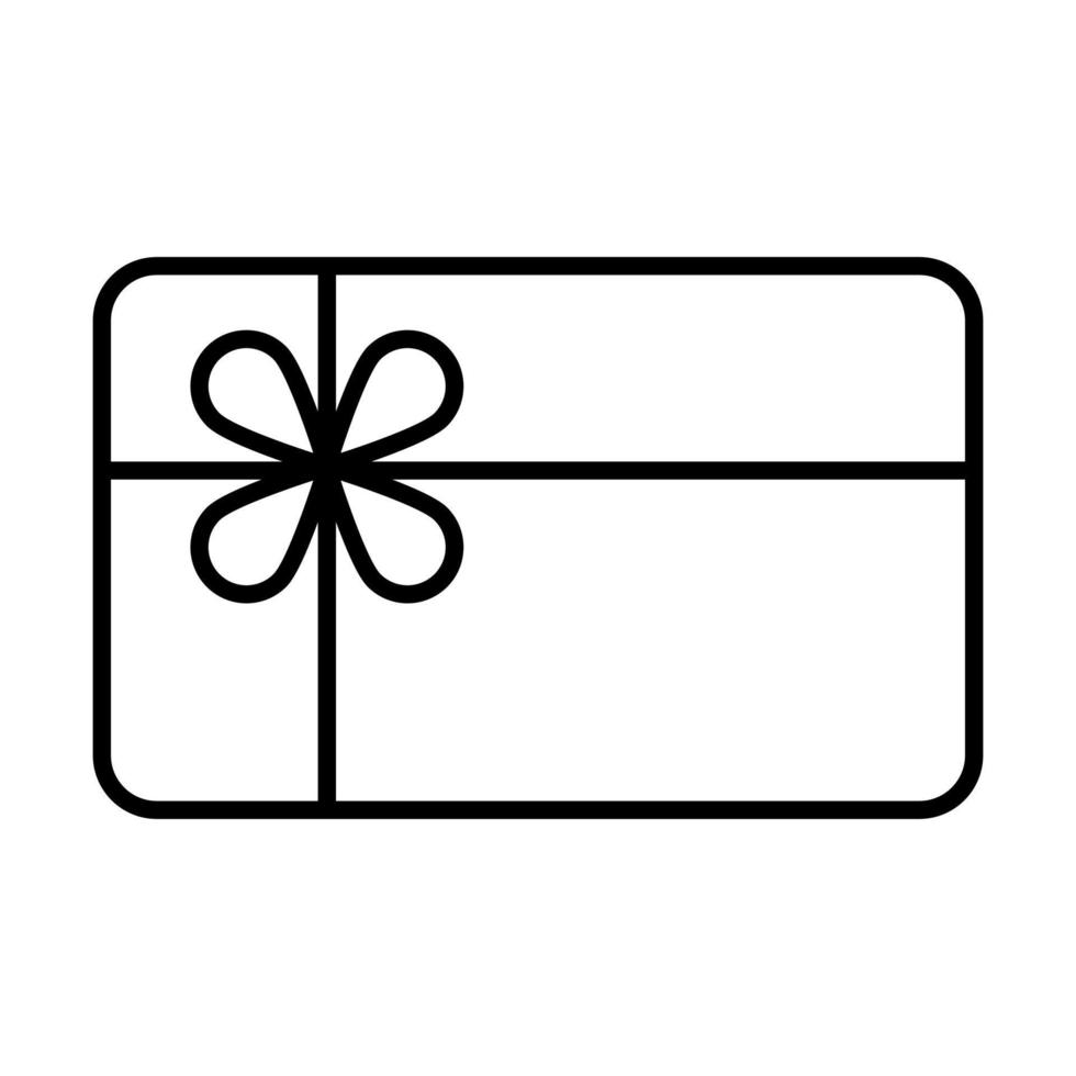 vector de icono de tarjeta de regalo para diseño gráfico, logotipo, sitio web, redes sociales, aplicación móvil, ilustración de interfaz de usuario