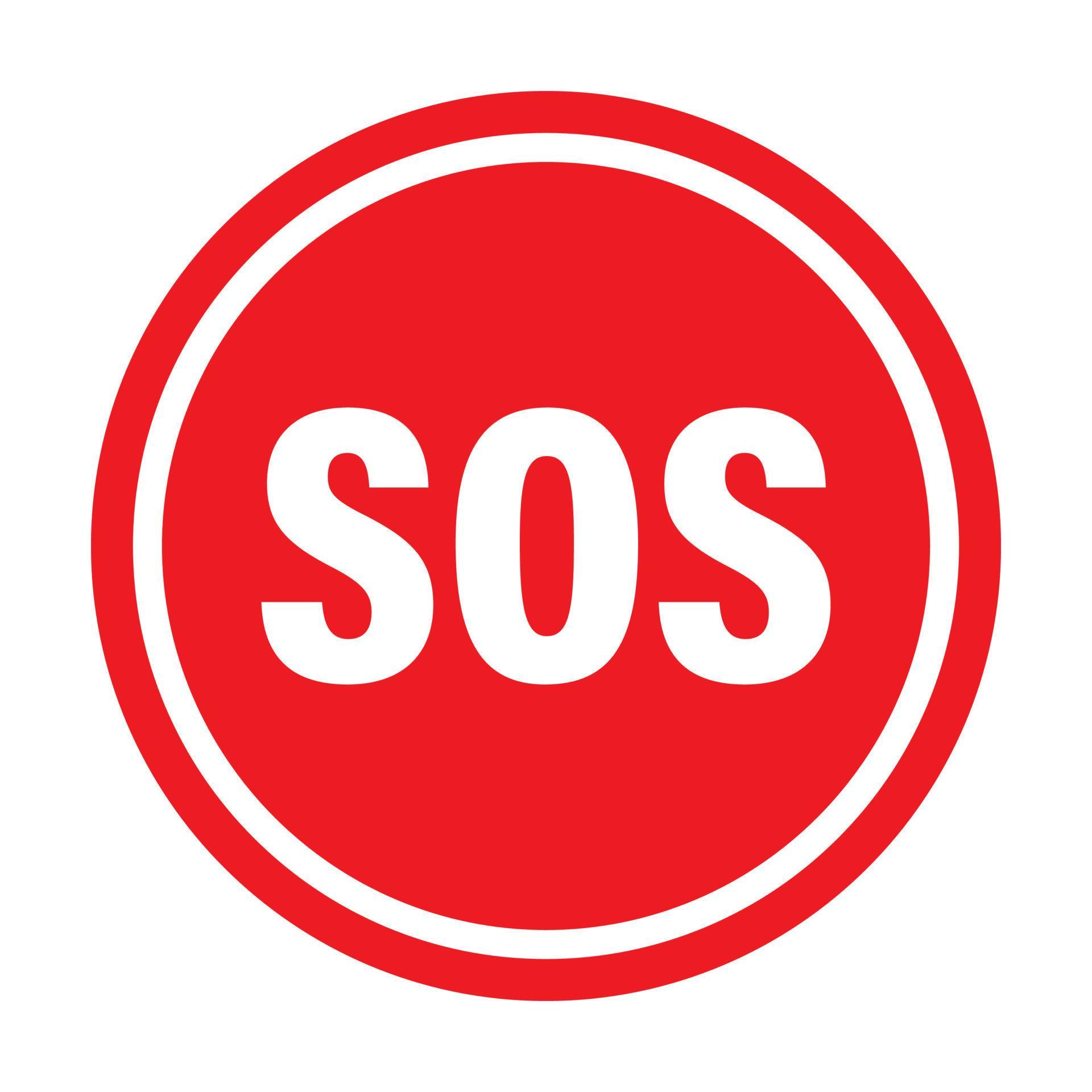 SOS distress signal icon vector for graphic design logo website