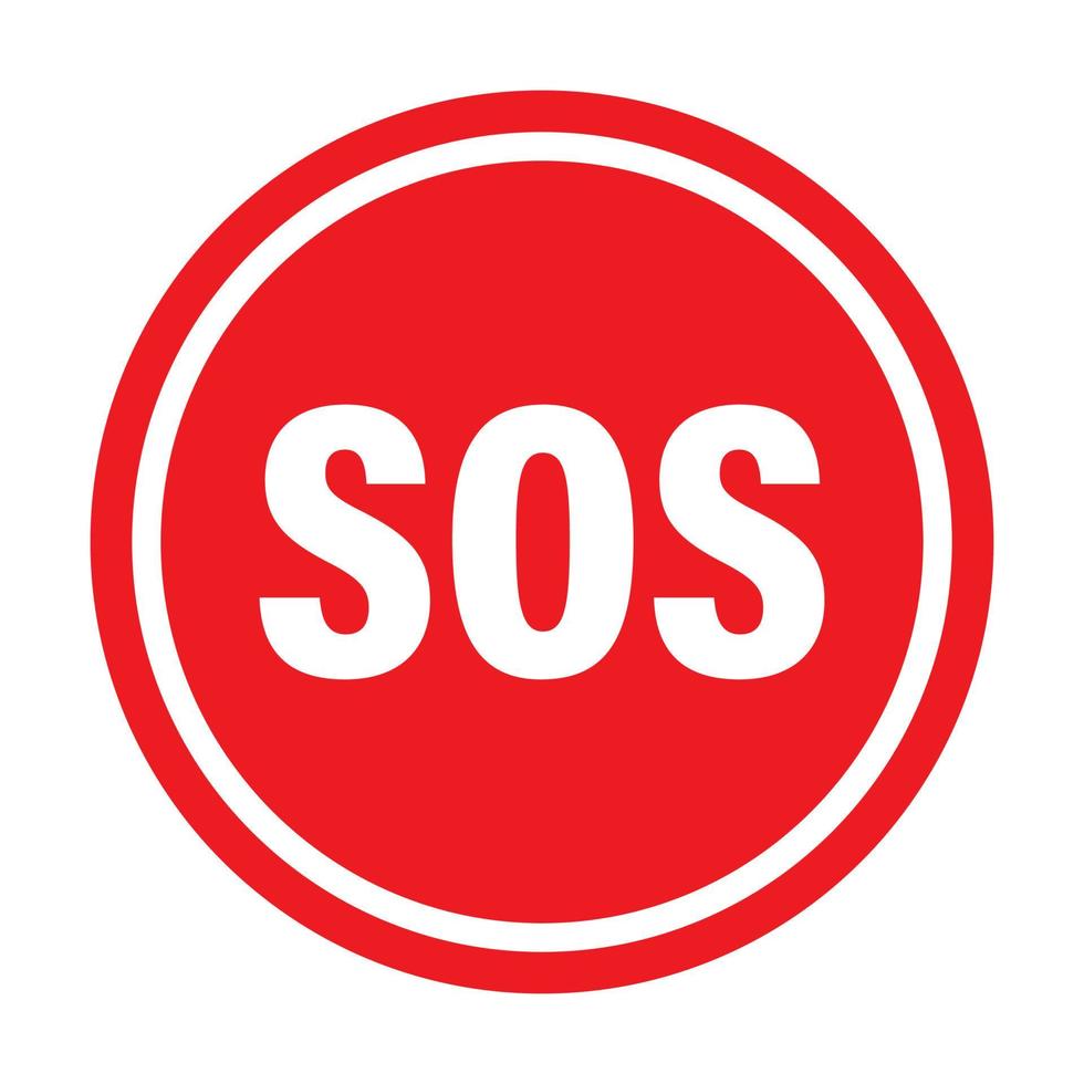 SOS distress signal icon vector for graphic design, logo, website, social media, mobile app, UI illustration