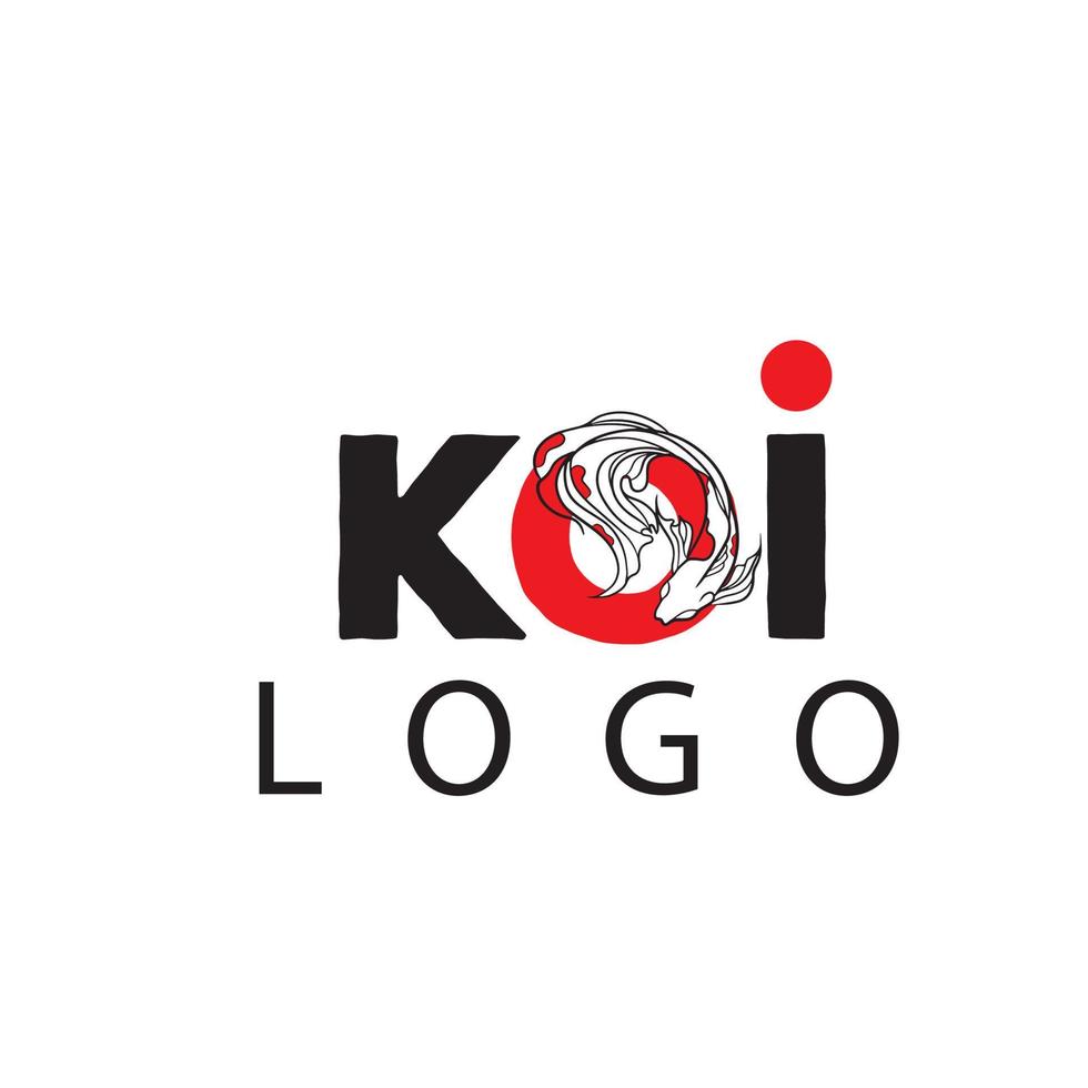 Fish koi logo and symbol vector image