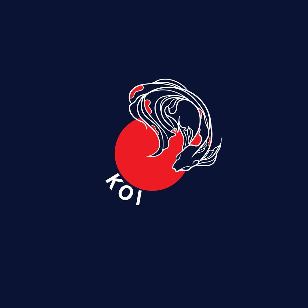 Fish koi logo and symbol vector image