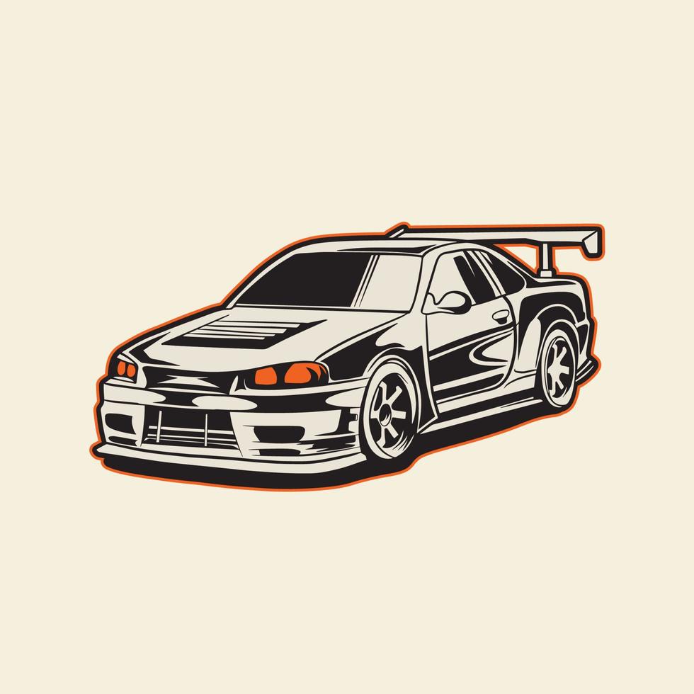 coche vector ilustración para conceptual diseño. adecuado para carteles, pegatinas, camiseta huellas dactilares, y pancartas