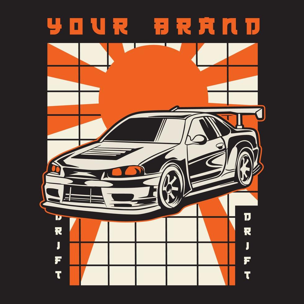 Car Vector Illustration For Conceptual Design. Suitable for posters, stickers, t-shirt prints, and banners.