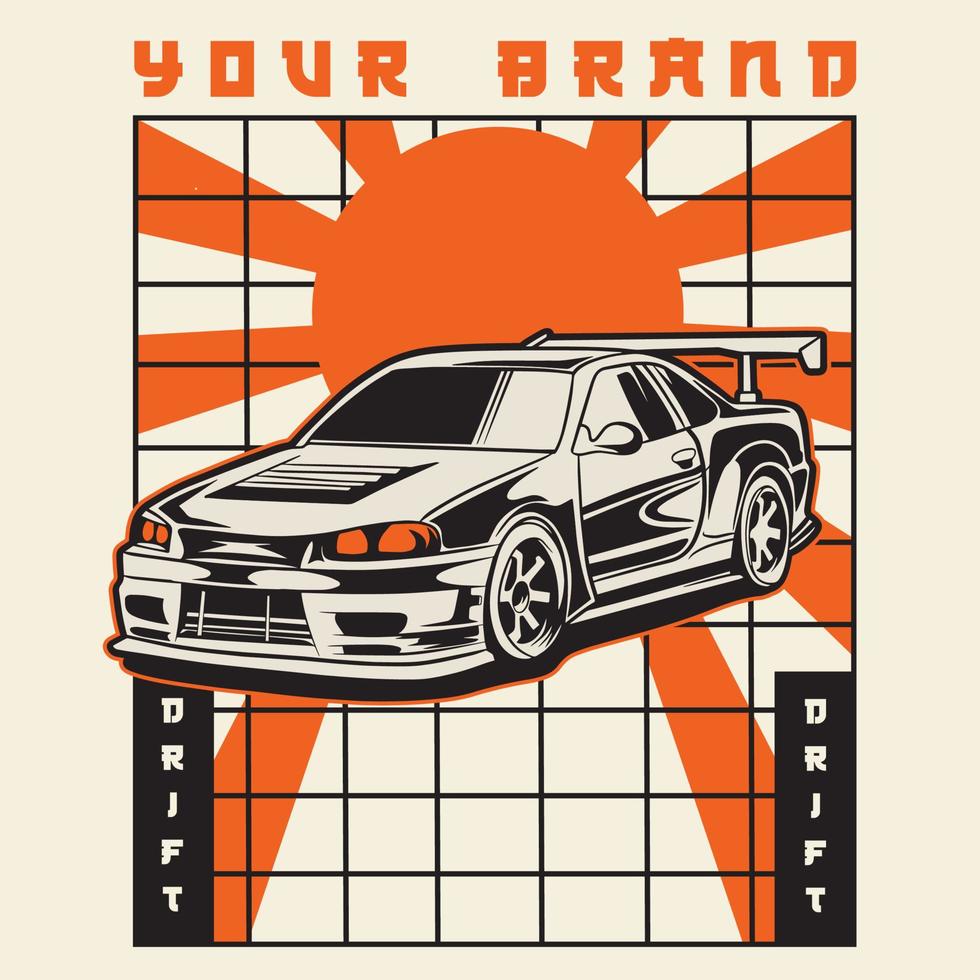 Car Vector Illustration For Conceptual Design. Suitable for posters, stickers, t-shirt prints, and banners.