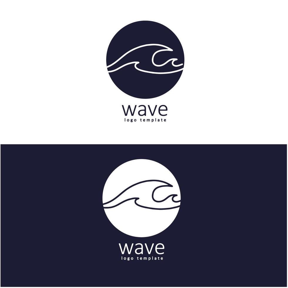 logotipo de diseño de ilustración de vector de playa de onda