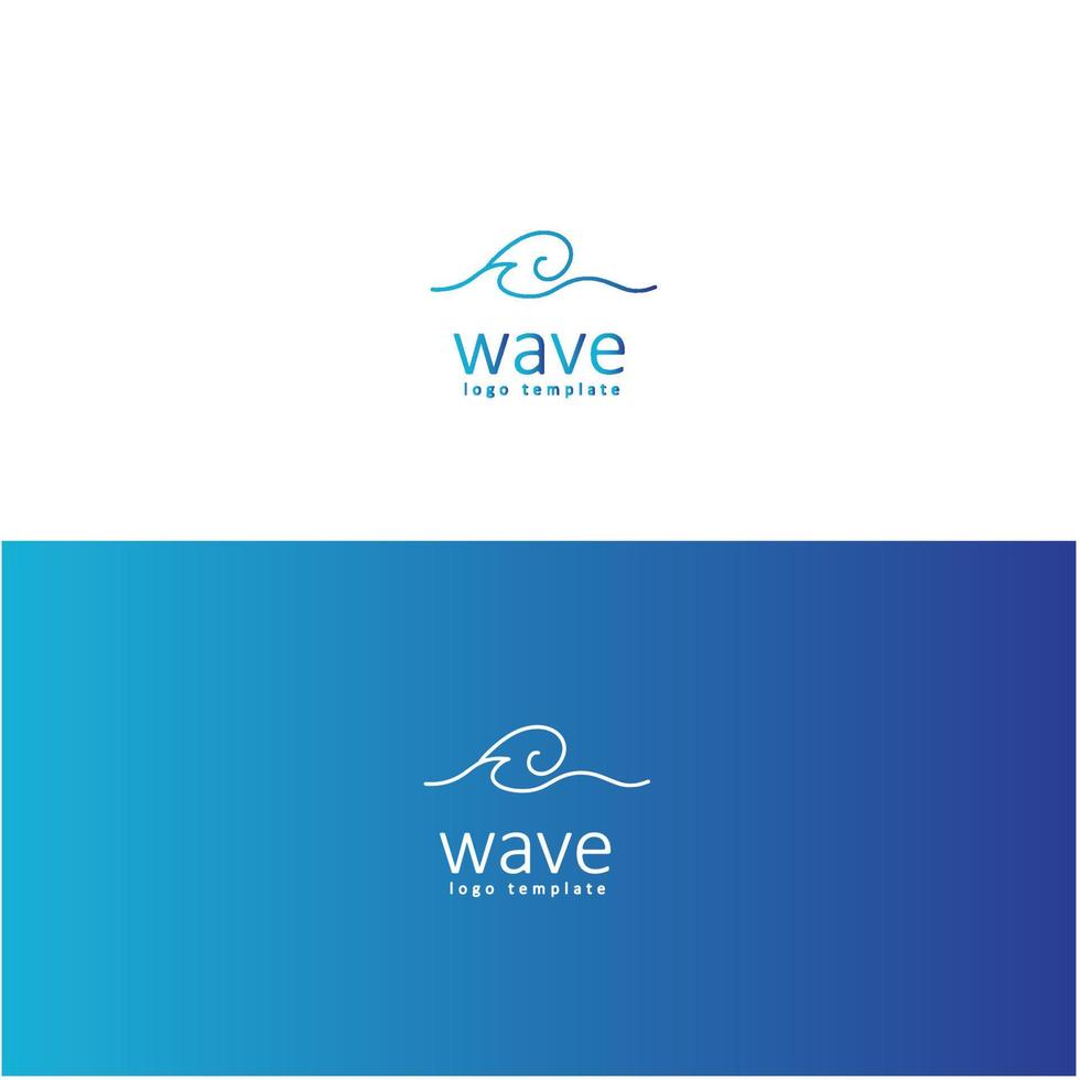 logotipo de diseño de ilustración de vector de playa de onda