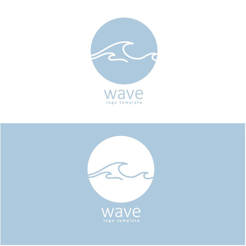 logotipo de diseño de ilustración de vector de playa de onda