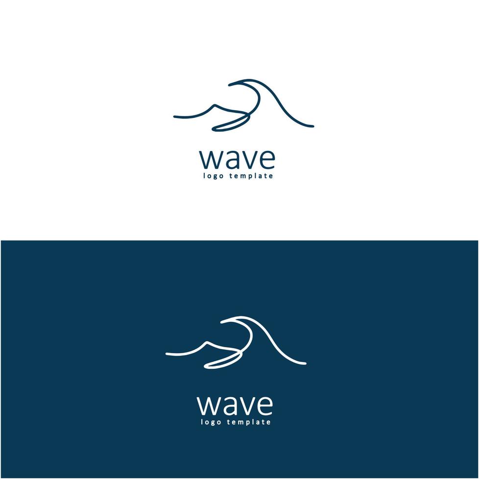 logotipo de diseño de ilustración de vector de playa de onda