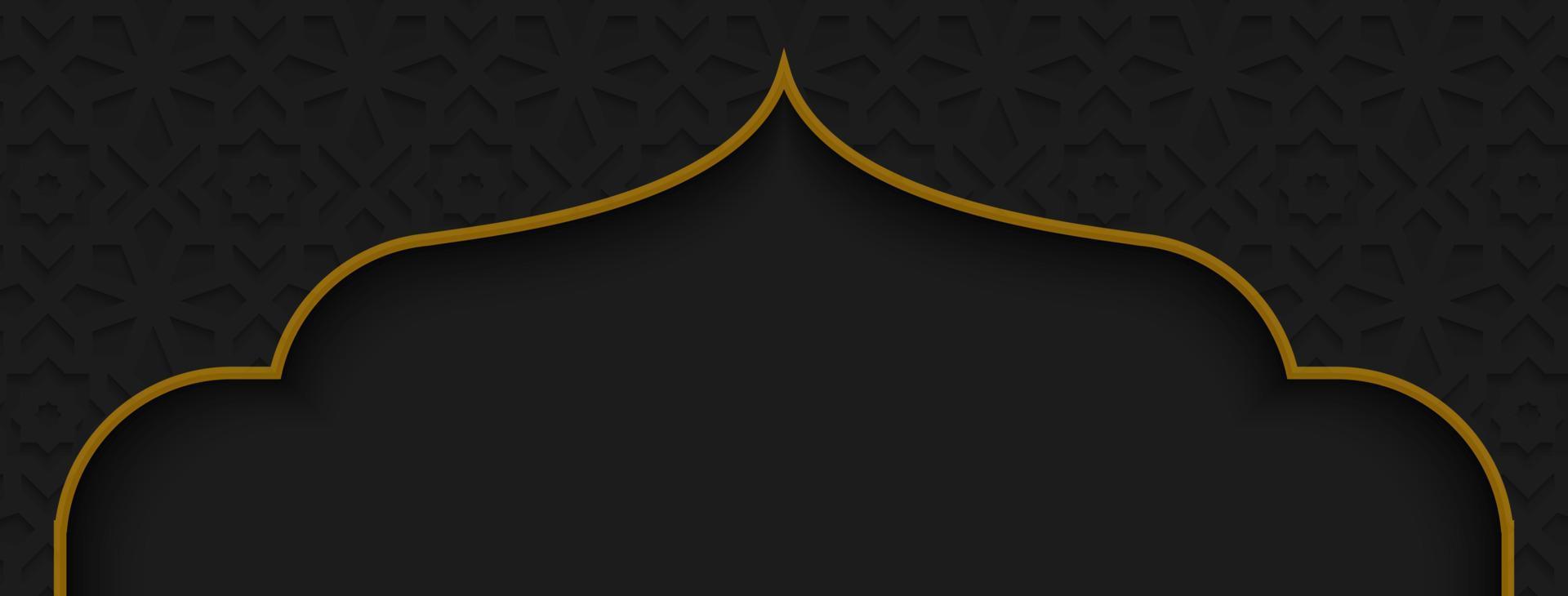 Arábica lujo ornamento antecedentes con dorado decorativo ornamento frontera marco. islámico modelo diseño. vector ilustración