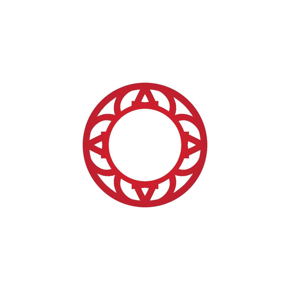 decorativo inspirador icono en rojo tonos, pegadizo minimalista angular y redondo logo vector