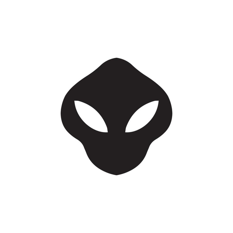 alien logo icon, creature, face of unknown entity vector