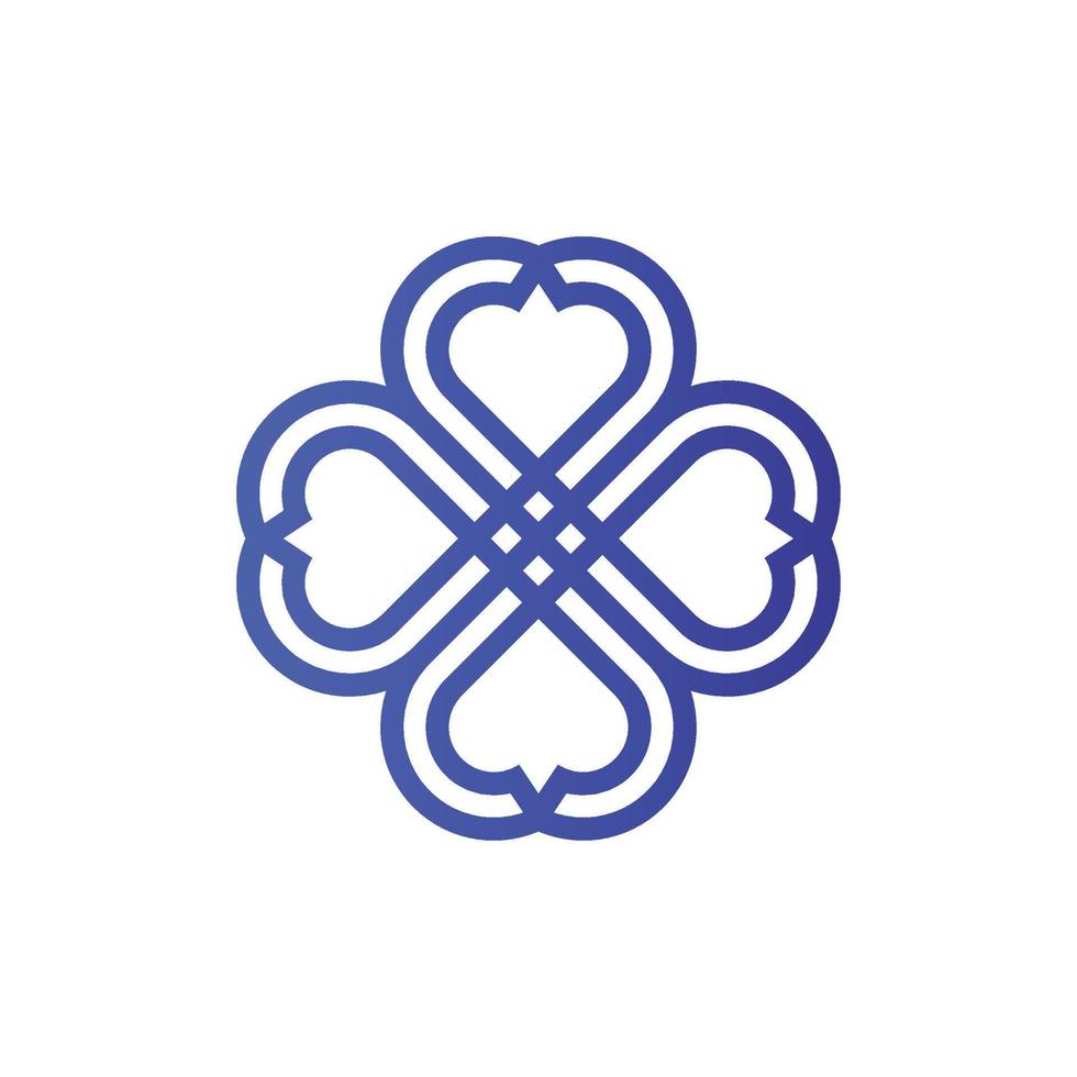 luck logo four leaf clover luck symbol modern corporate, abstract letter logo vector