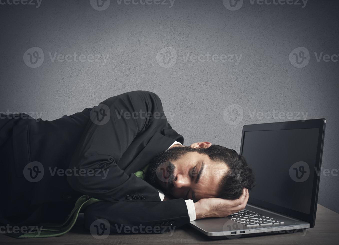 Workload businessman sleeping photo