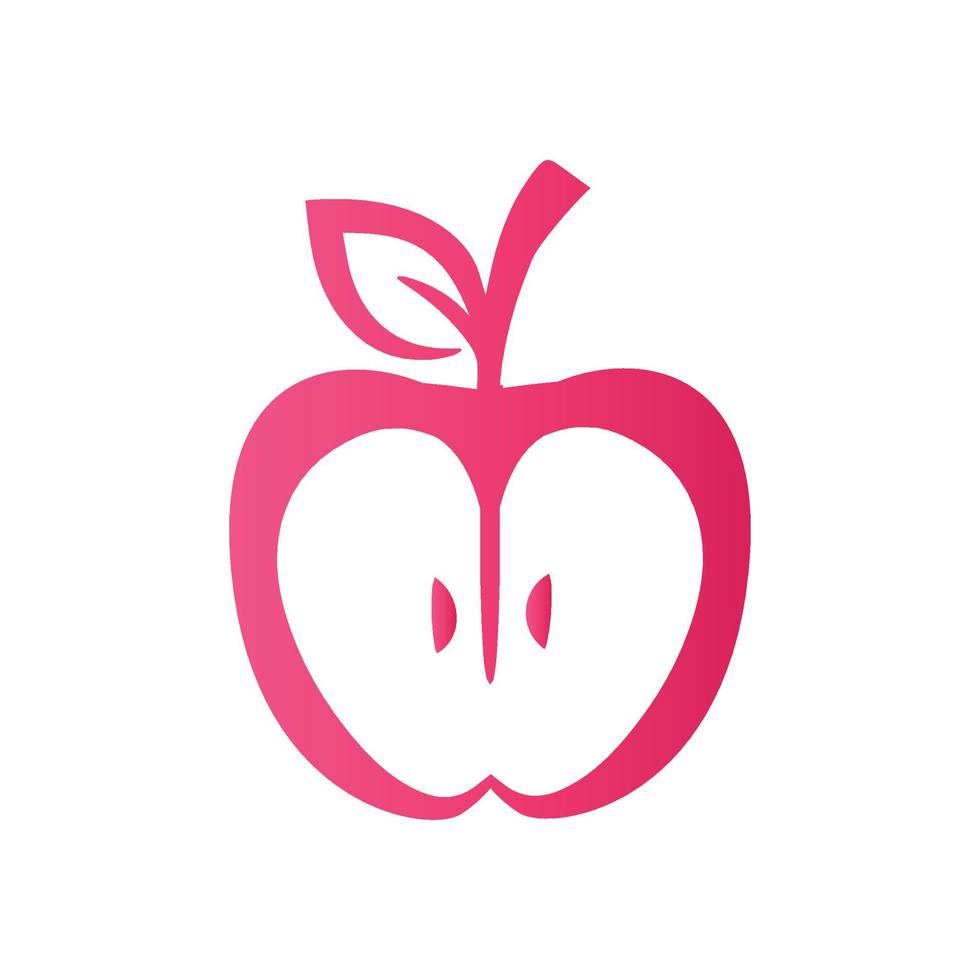 half apple simple logo modern corporate, abstract letter logo vector