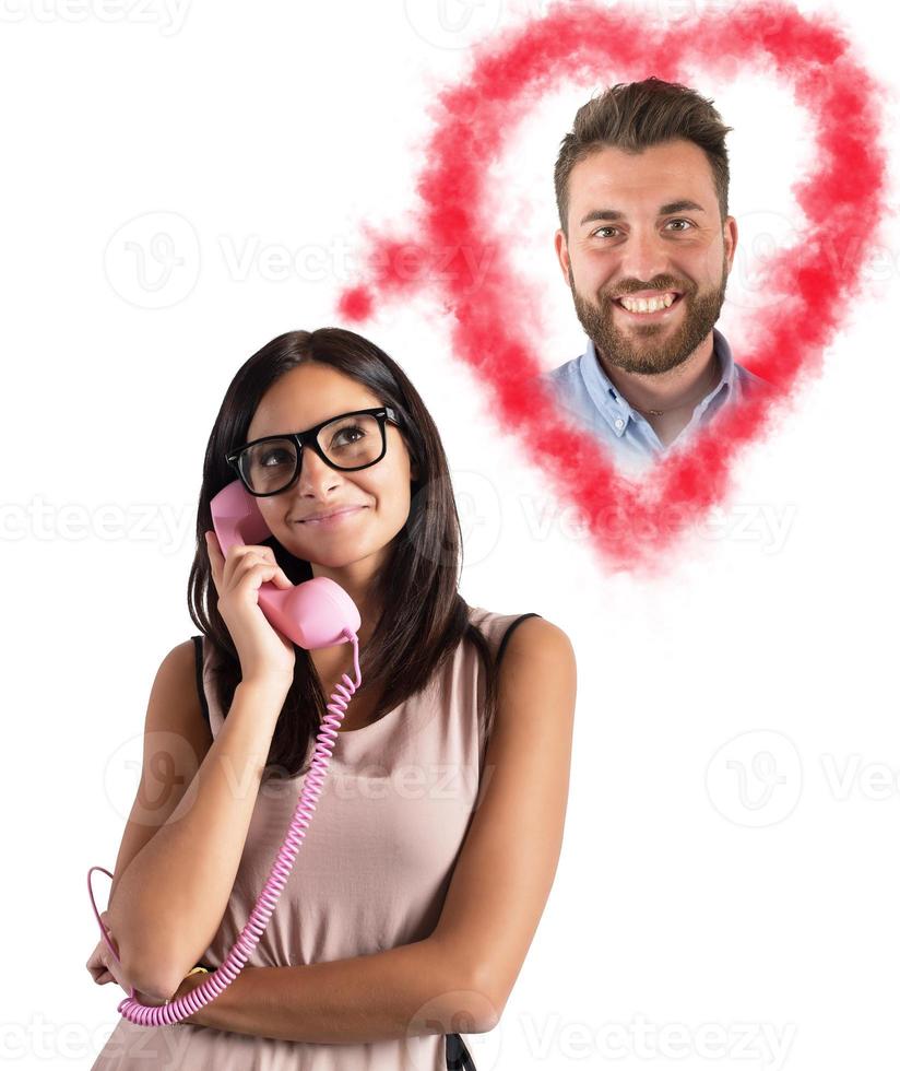 Girl talking with her boyfriend photo