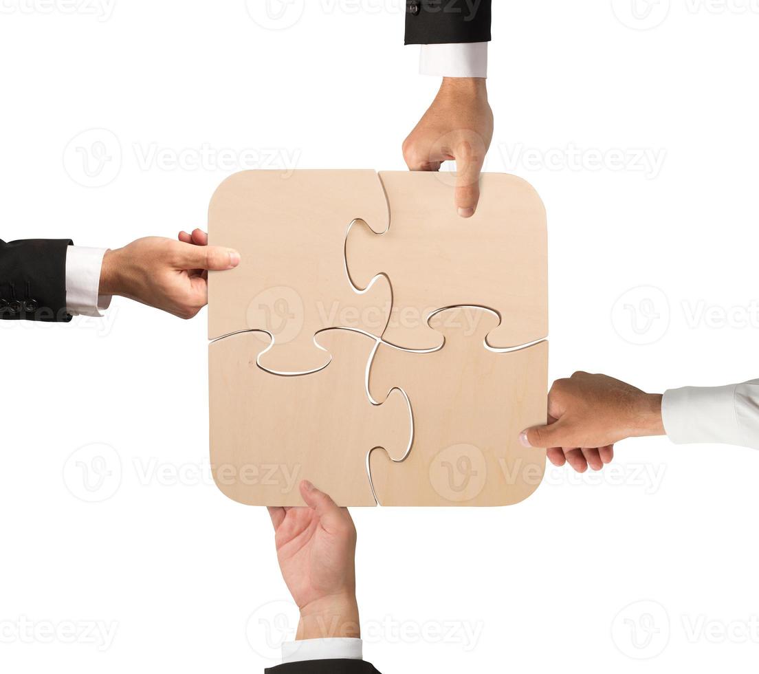 Business teamwork puzzle photo