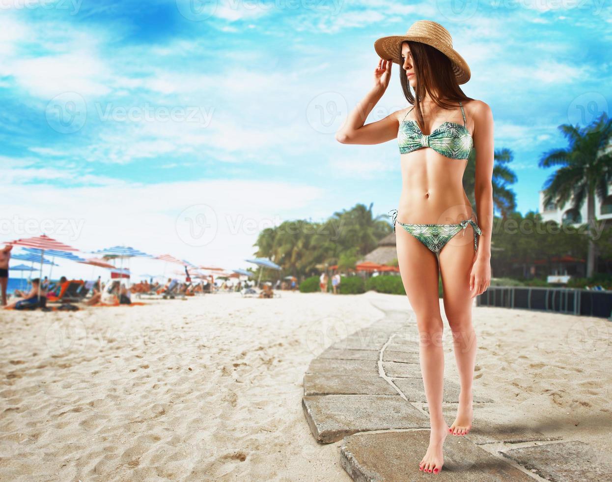 Summer beach girl photo