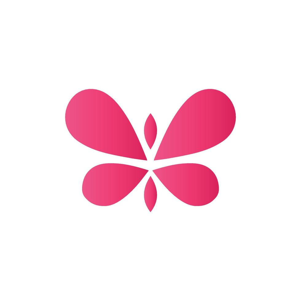 pink feminine butterfly logo symbol simple drawing design, graphic, minimalist.logo vector