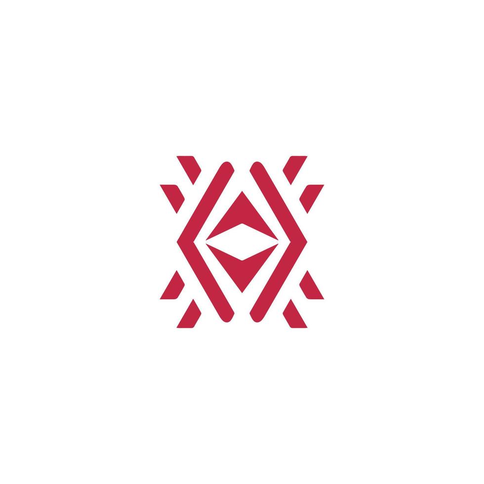sencillo motivo cuadrado rebanada rojo color icono diseño, gráfico, minimalista.logo vector