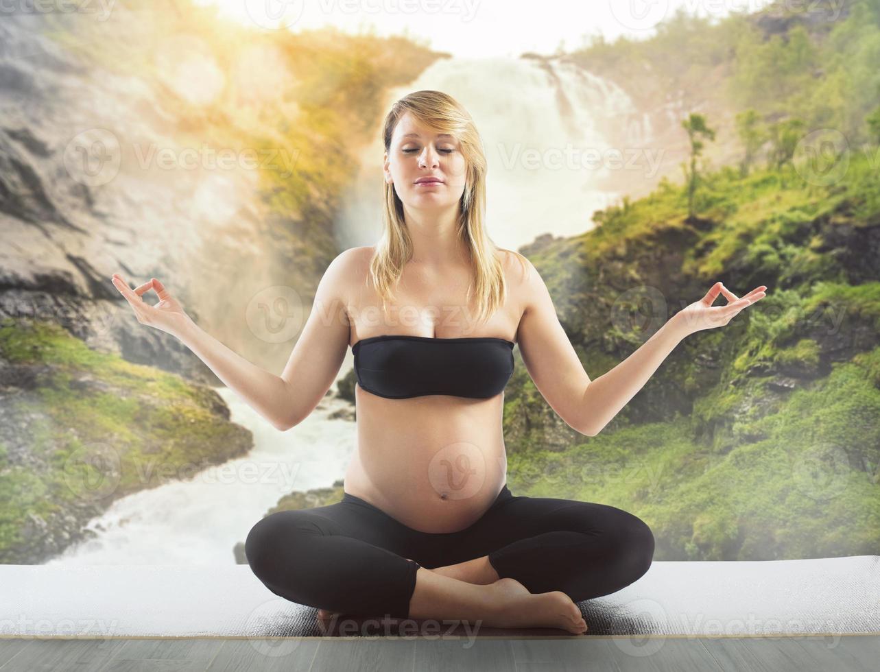 Pregnant yoga relax photo