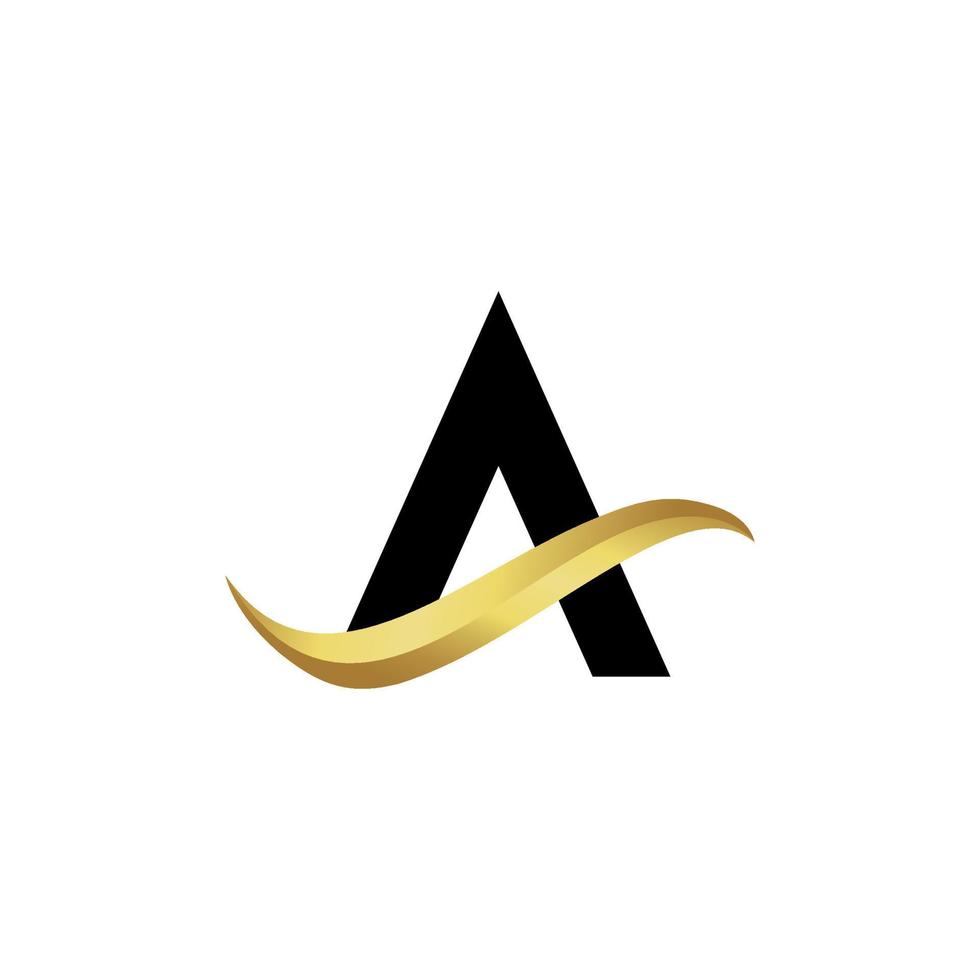A gold Logo concept, branding, creative simple icon vector
