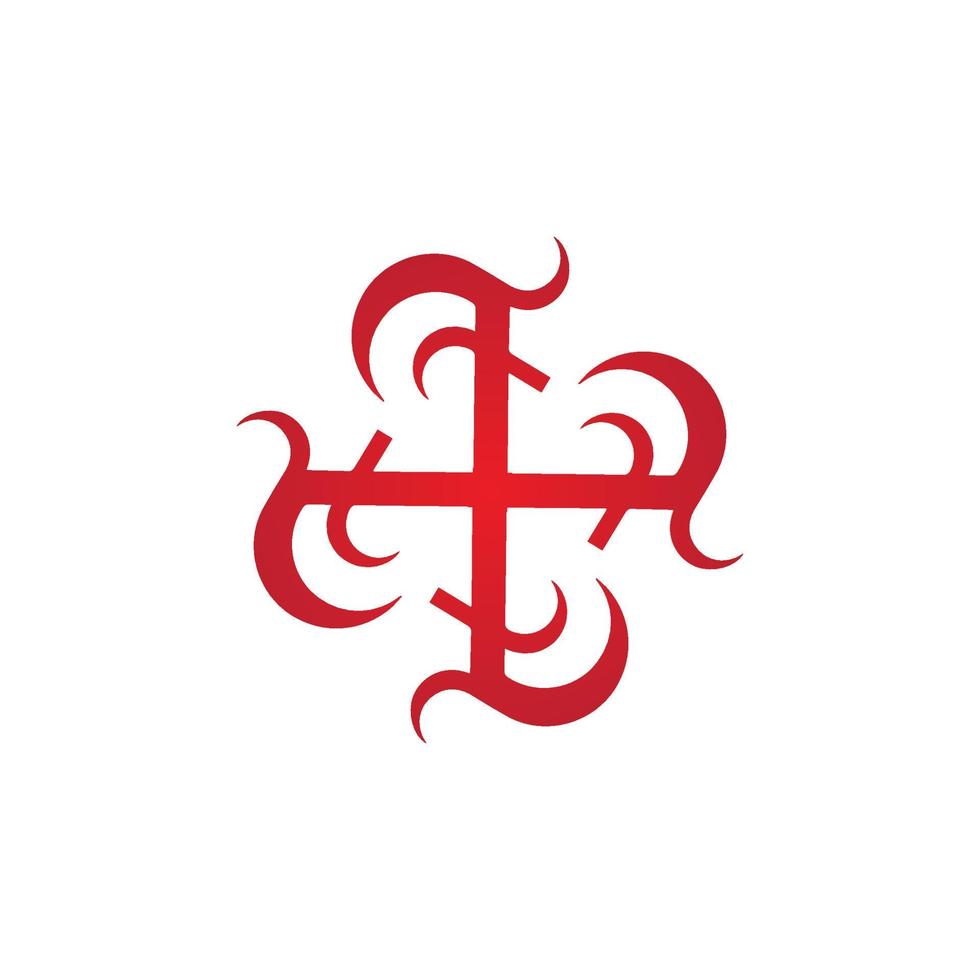 decorativo inspirador icono en rojo tonos, pegadizo minimalista angular y redondo logo vector