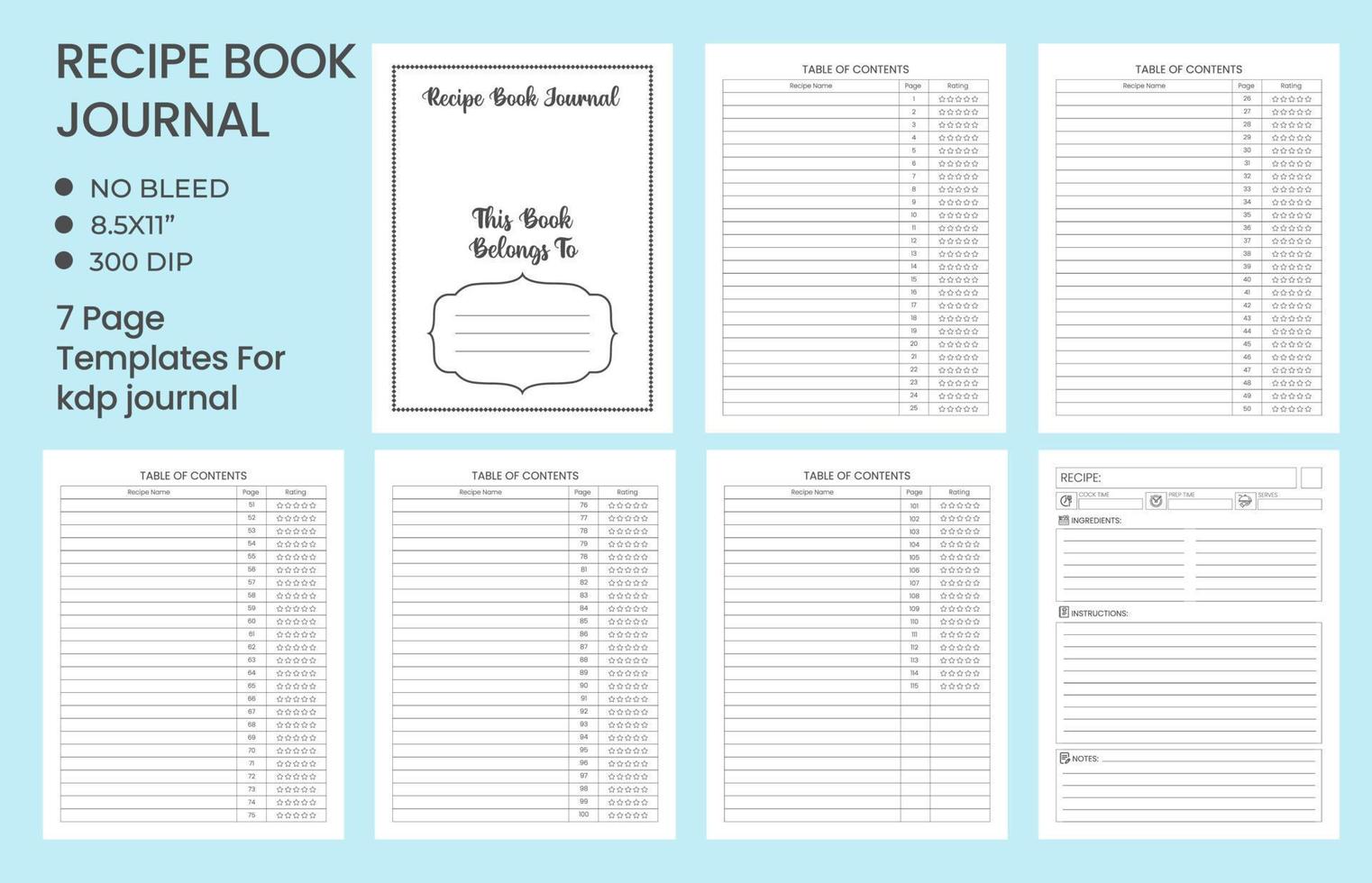 Recipe book journal logbook, recipe notebook. 20620225 Vector Art at