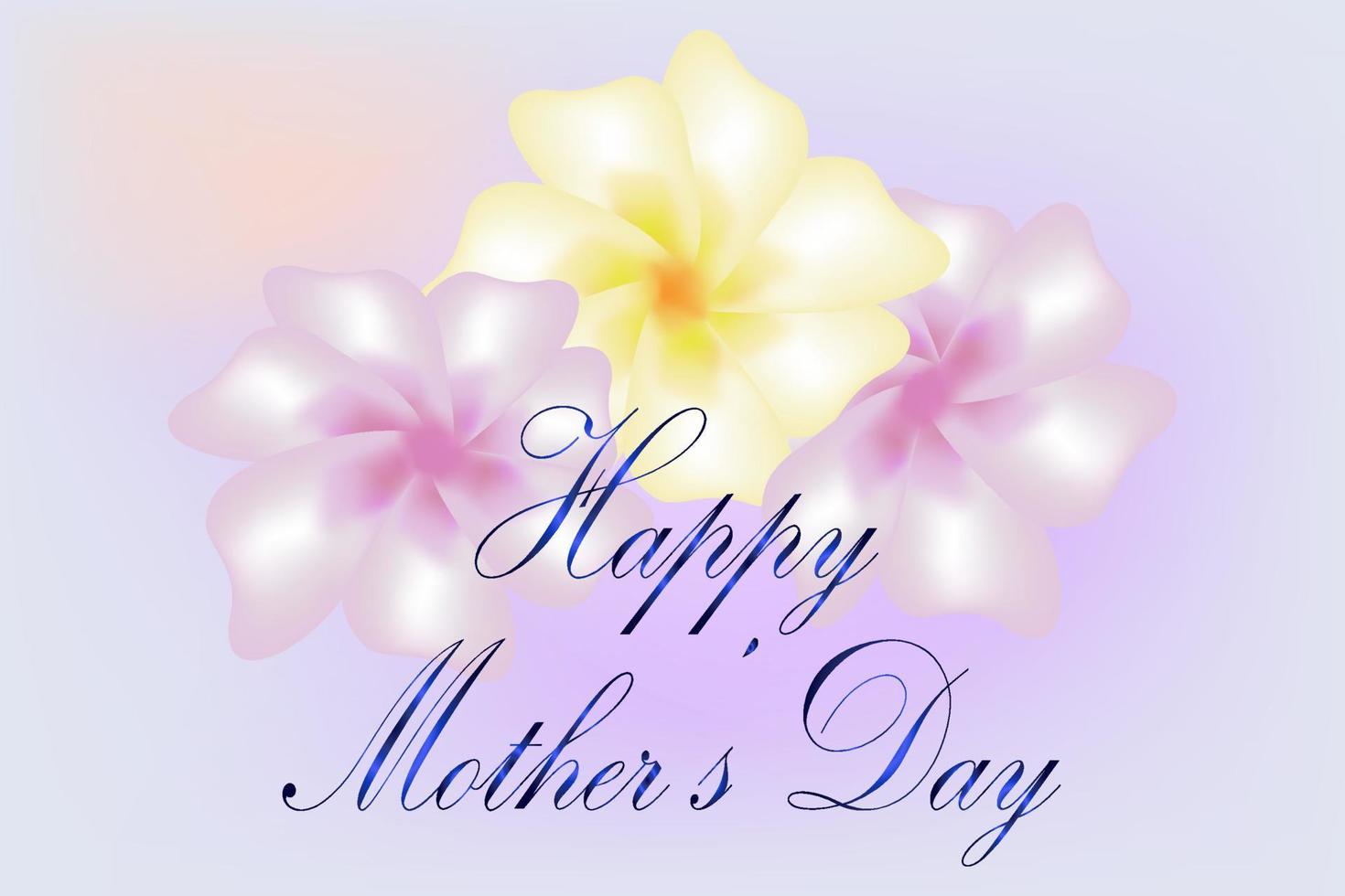 Mother's day card with delicate flowers on a beautiful background. Vector image