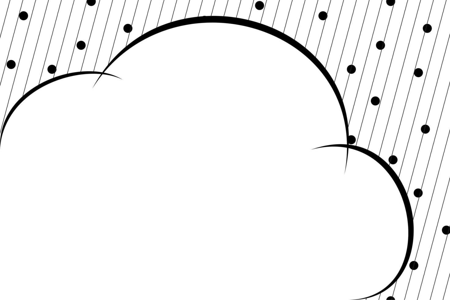 Rain and cloud background black and white art line and copy space, abstract background vector