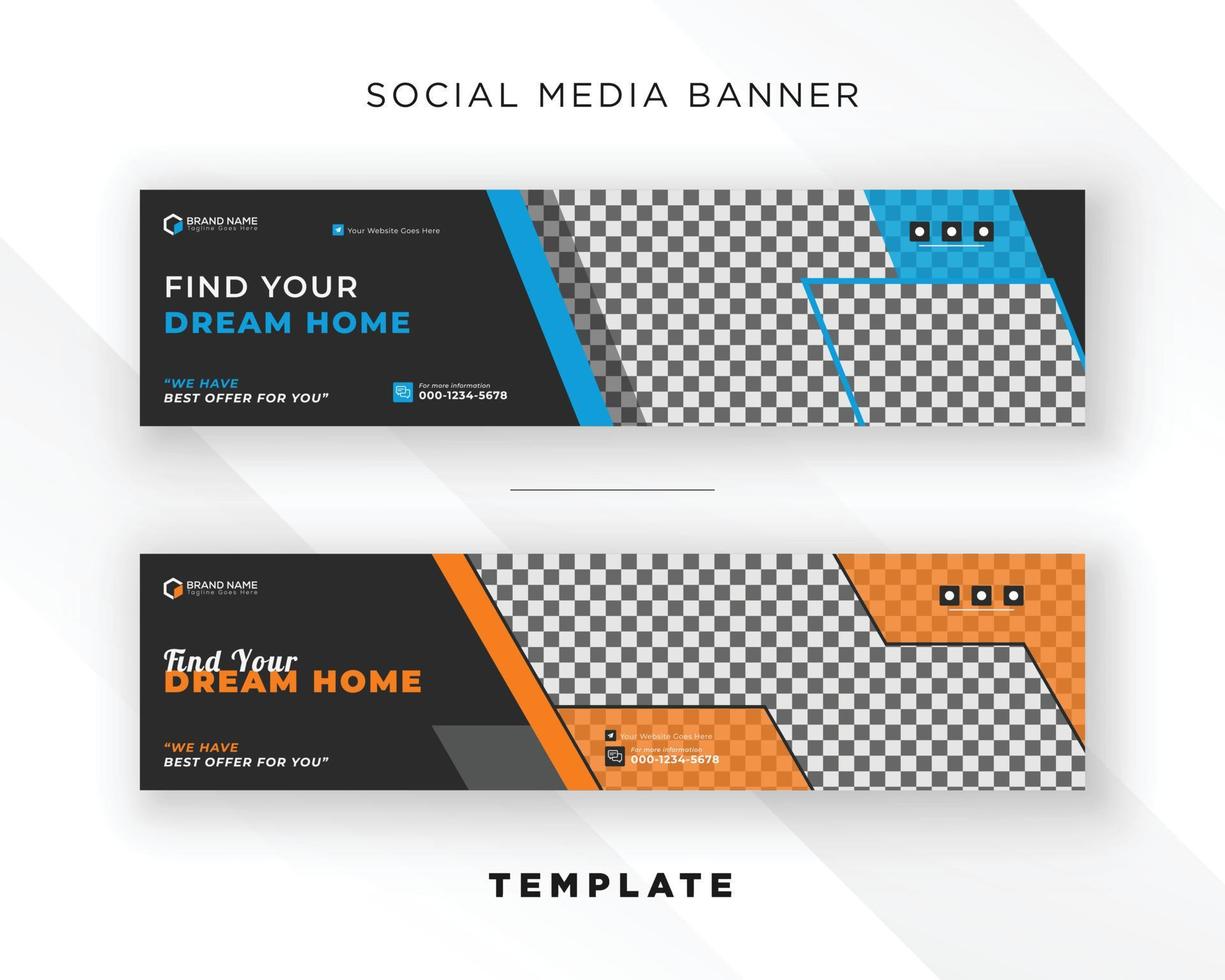 Dream home real estate display advertisement social media web banner ad design vector