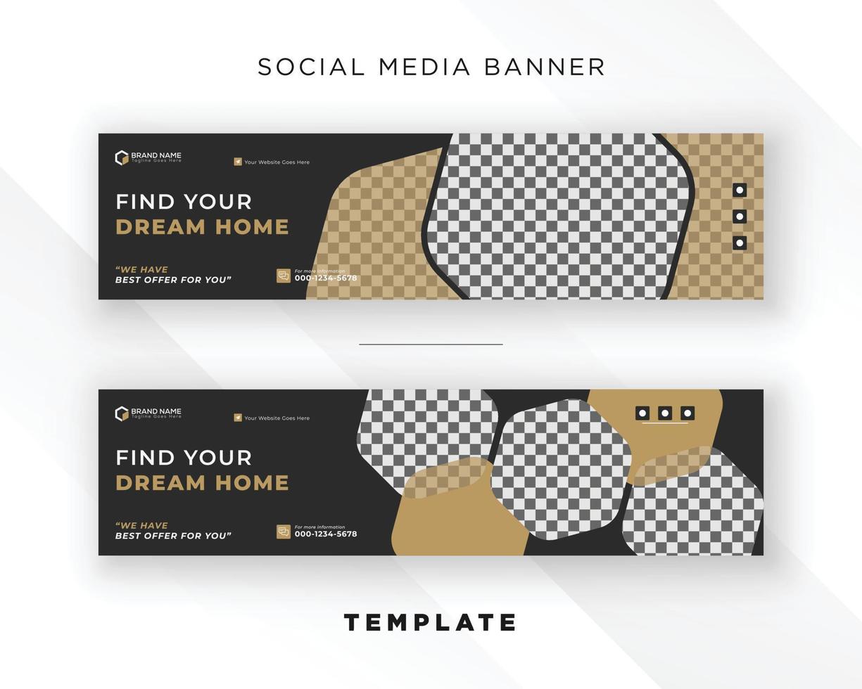 Dream home real estate display advertisement social media web banner ad design vector