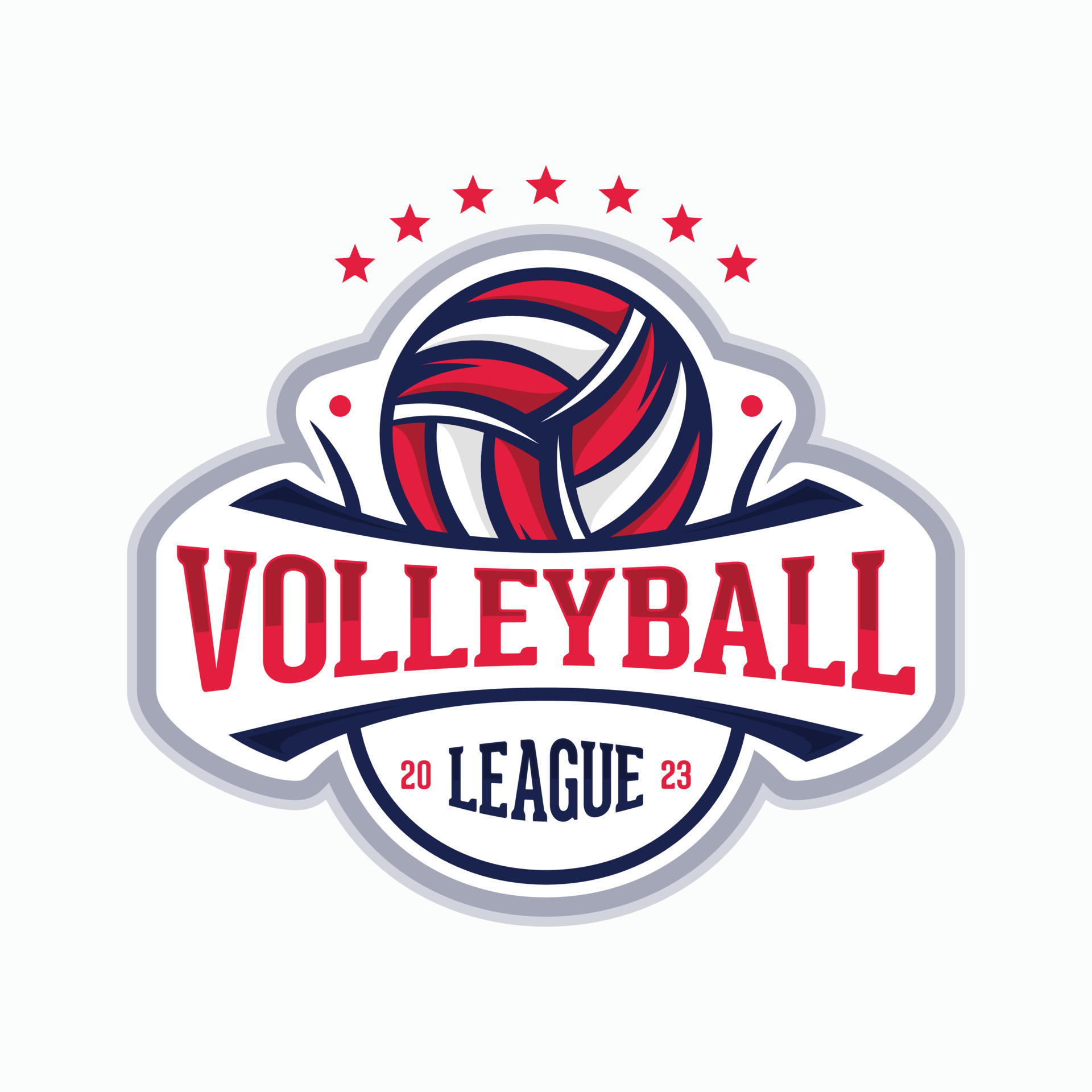 Volleyball League Vector Logo Emblem Design For Sport Team, 55% OFF