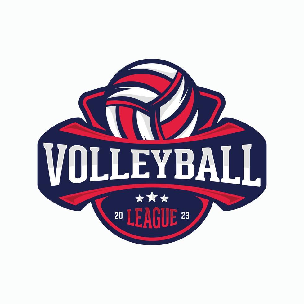 Volleyball vector logo emblem design for sport team