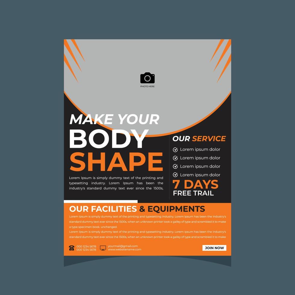 gym and fitness flyer design template vector