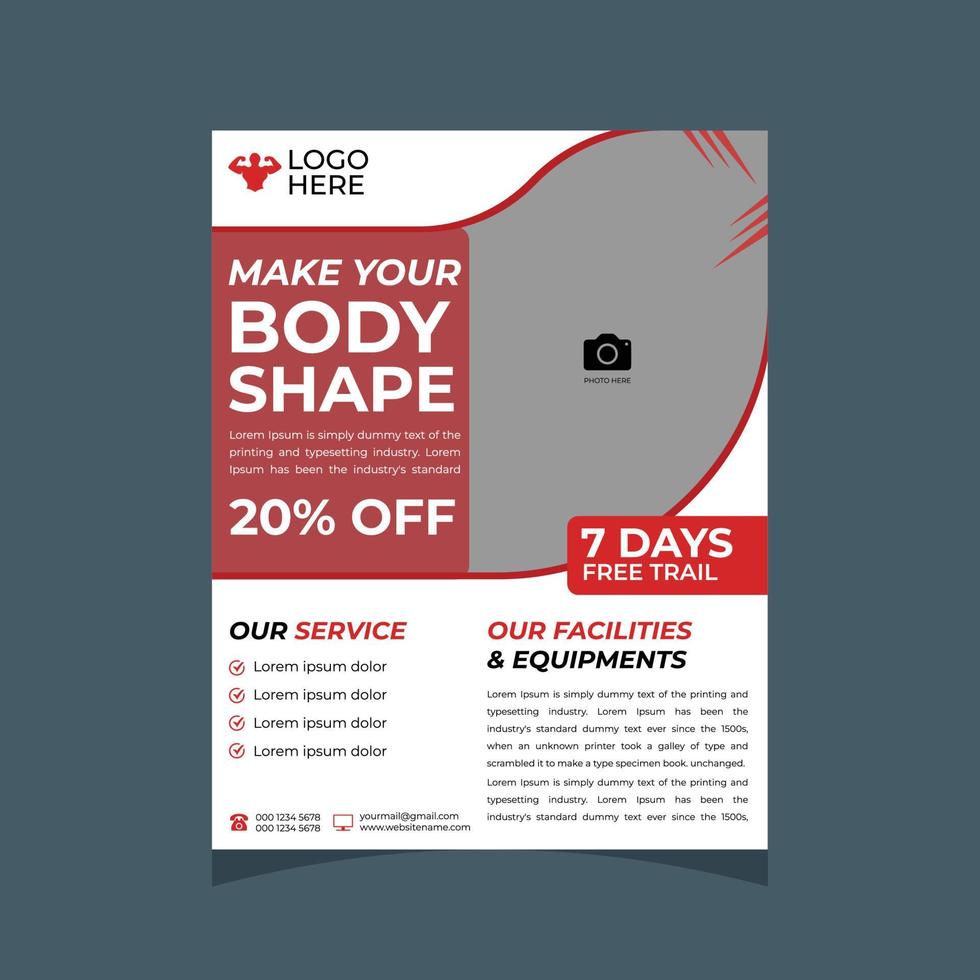 gym and fitness flyer design template vector