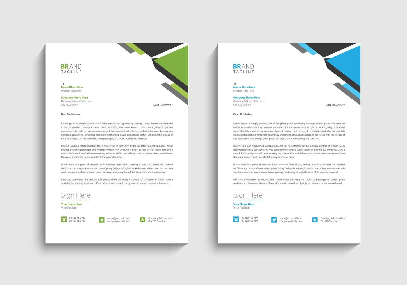 Business letterhead template design vector