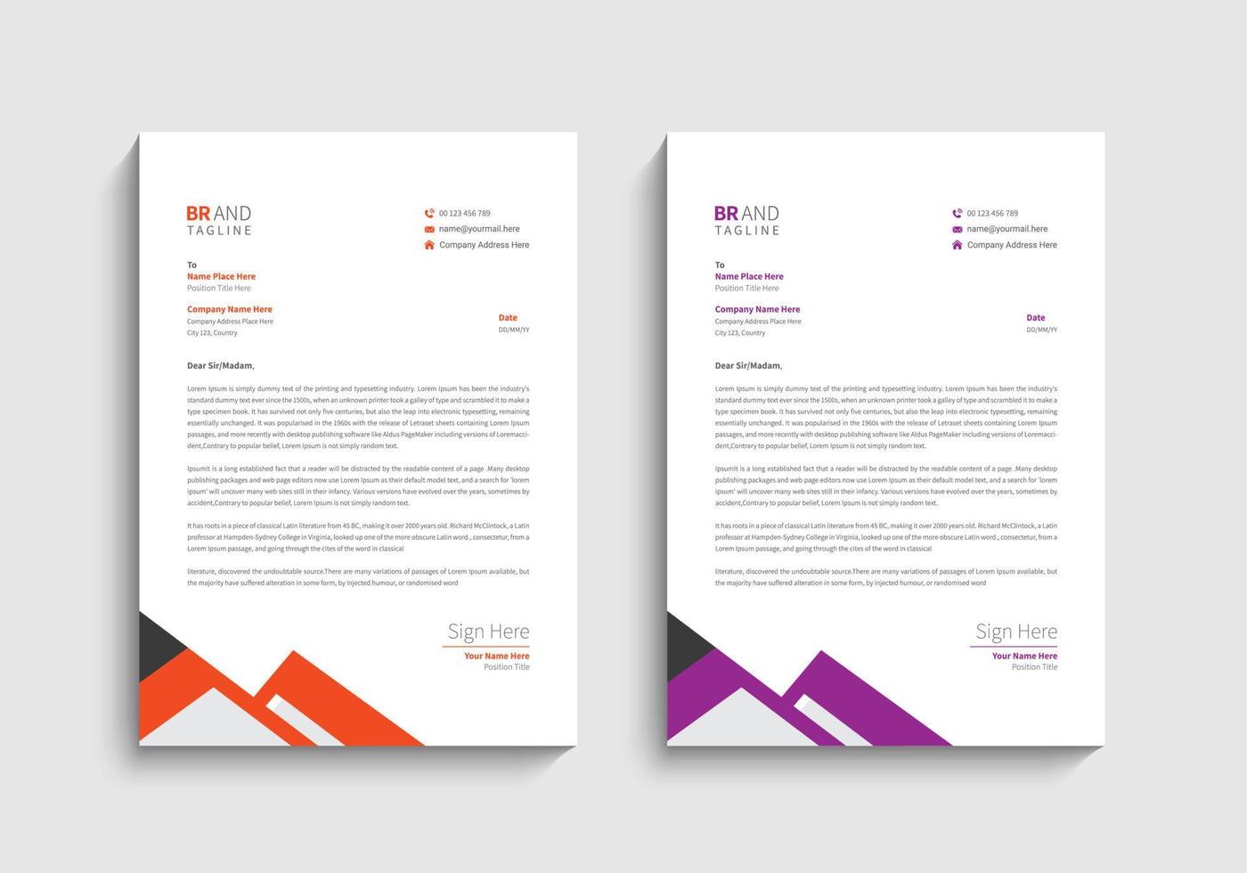 Minimal letterhead template vector