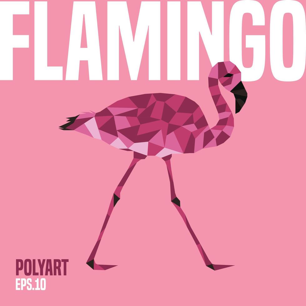 Polygonal geometric flamingo vector