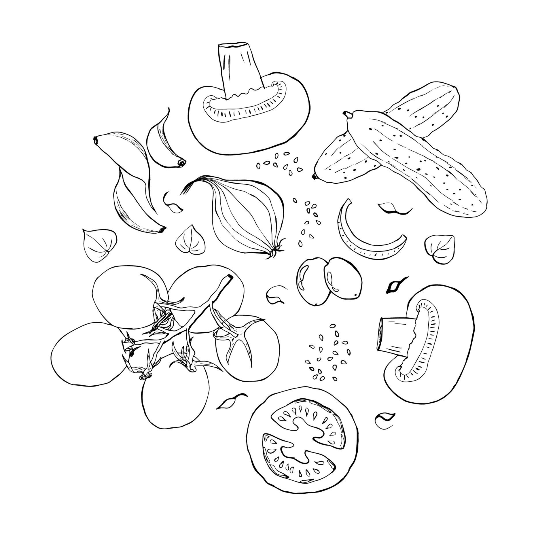 Vegetables drawing Vectors & Illustrations for Free Download | Freepik