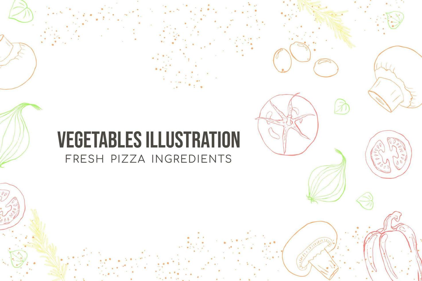 Vegetables sketch art illustration composition vector