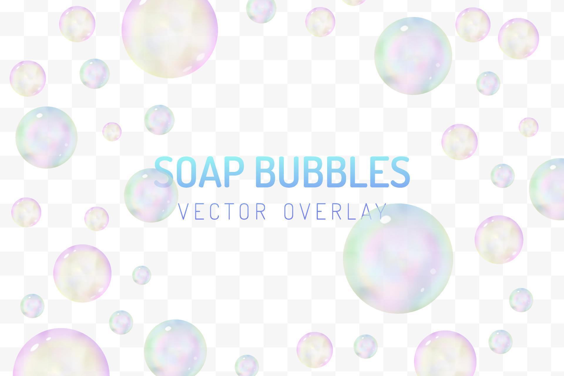Realistic glossy soap bubbles overlay 20620751 Vector Art at Vecteezy