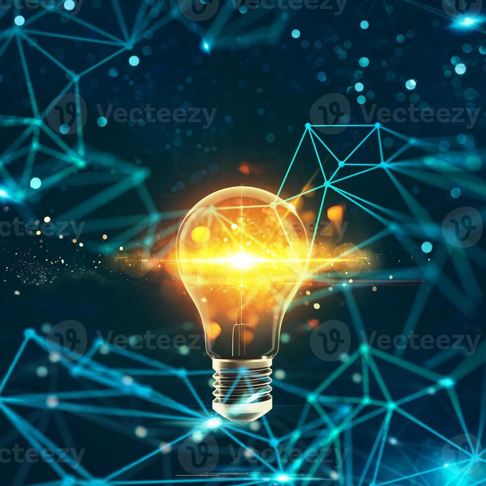 Innovation in the digital world. 3D Rendering photo
