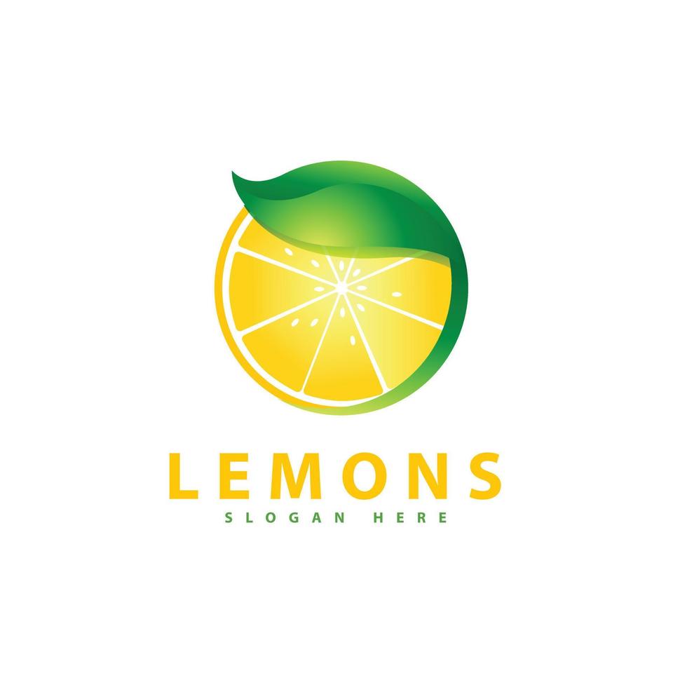 fresh lemons fruit logo template design vector