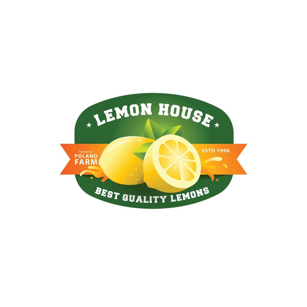 fresh lemons fruit logo template design vector