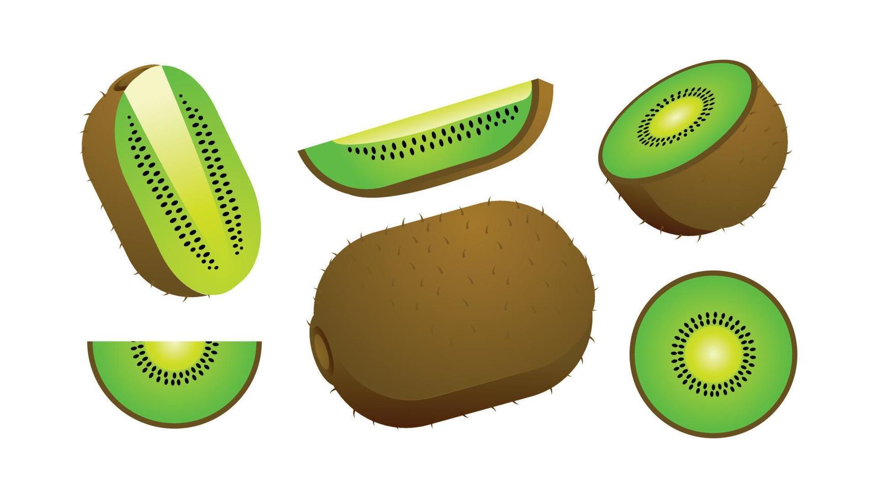 kiwi fruit set element design vector