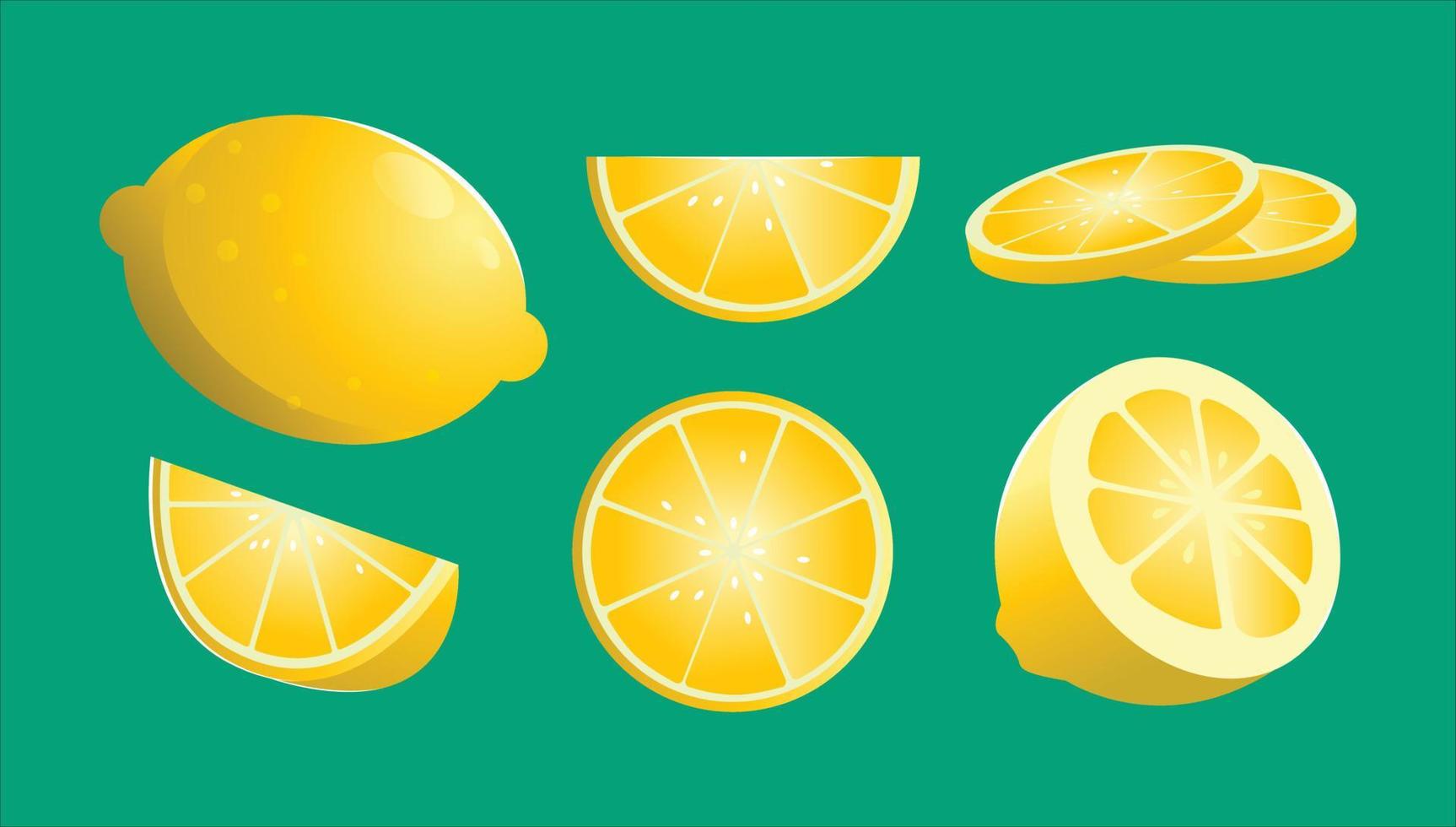 lemons set element design vector