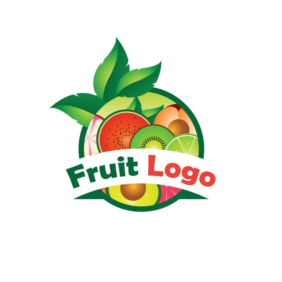 fresh fruit logo template design vector