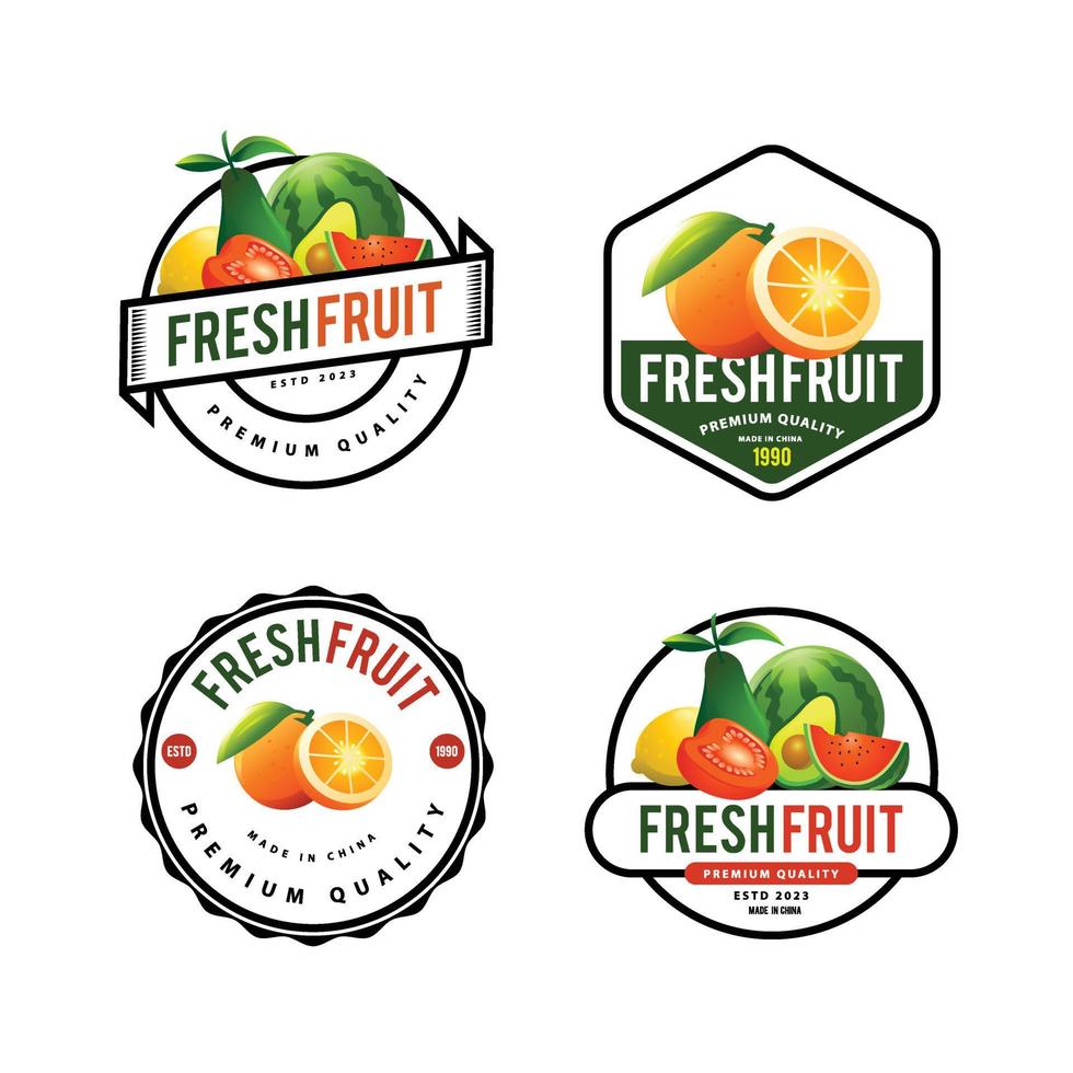 fresh fruit logo template design vector