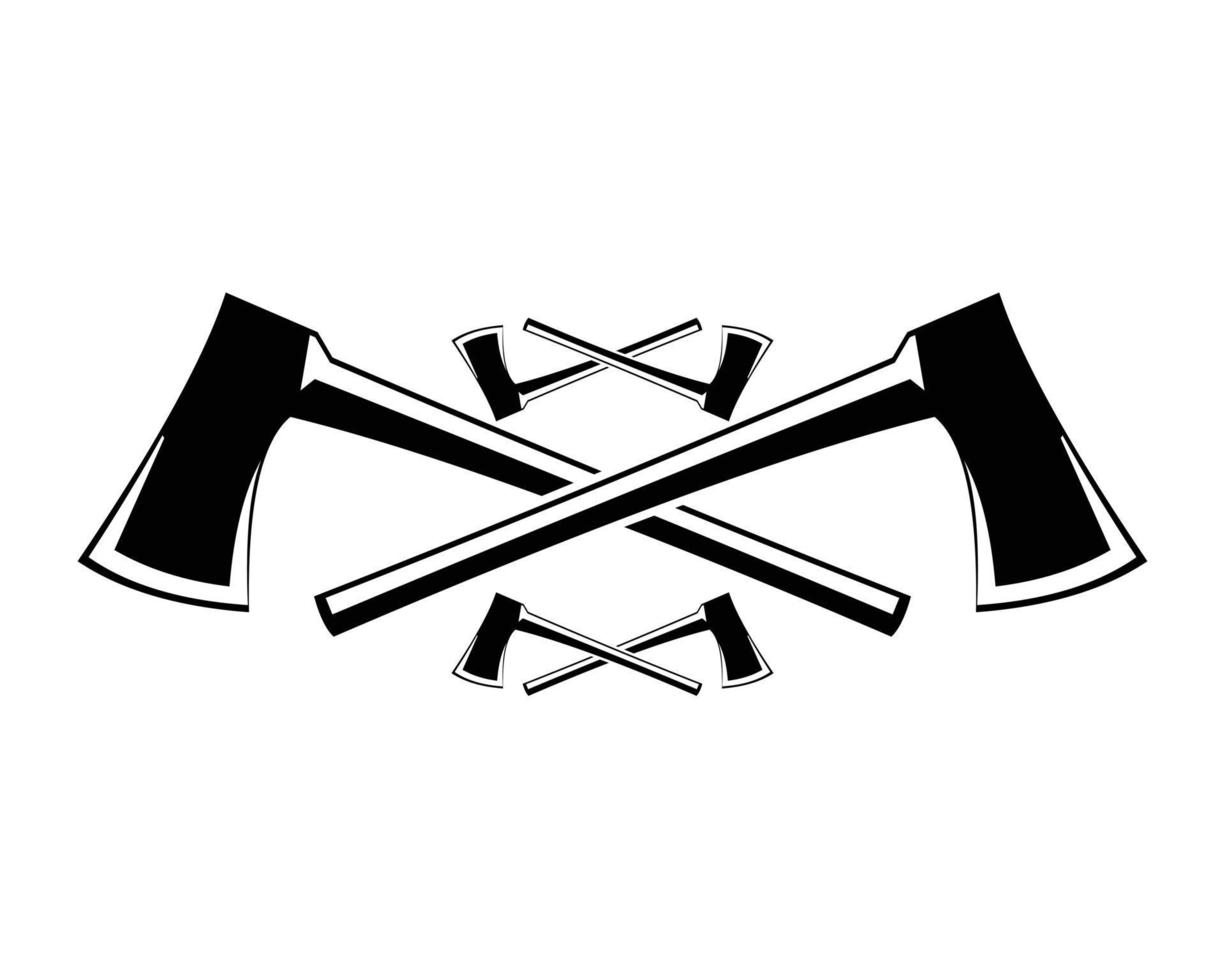 ax silhouette set logo. isolated white background side view. best for logo, badge, emblem, icon, lumberjack, carpenter. available in eps 10. vector